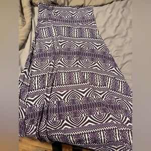 lula roe purple tribal long skirt